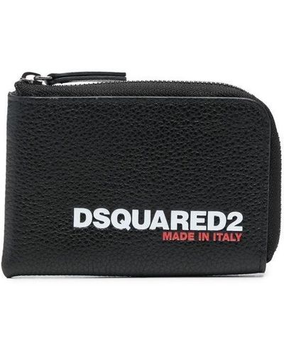 DSquared² Logo-print Zip-up Wallet - Black