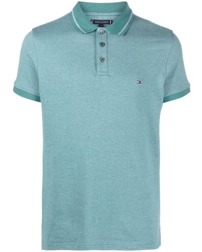 Tommy Hilfiger Logo-embroidered Cotton Polo Shirt - Blue