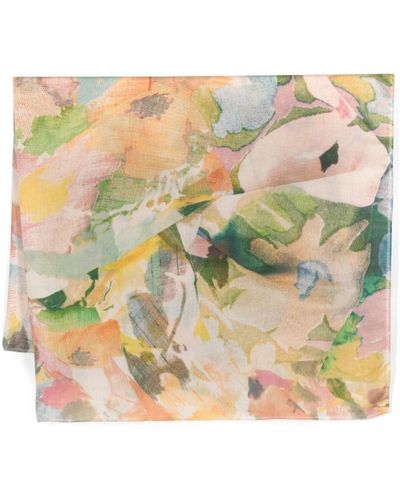 Paul Smith Abstract-print Semi-sheer Scarf - Green