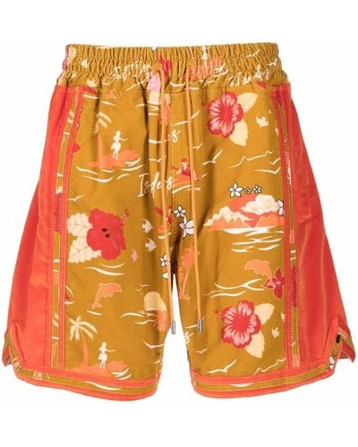 Just Don All-over Graphic-print Shorts - Orange