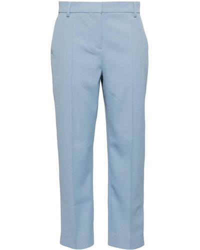 Tory Burch Cropped Twill Trousers - Blue