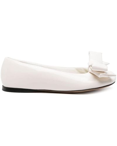 Loewe Puffy Bow-detail Ballerina Shoes - White