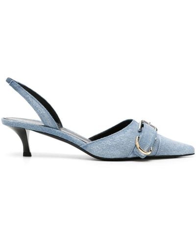 Givenchy Voyou Denim Slingback Court Shoes - White