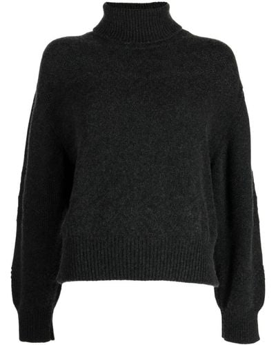 Pringle of Scotland Guernsey Roll-neck Cashmere Sweater - Black