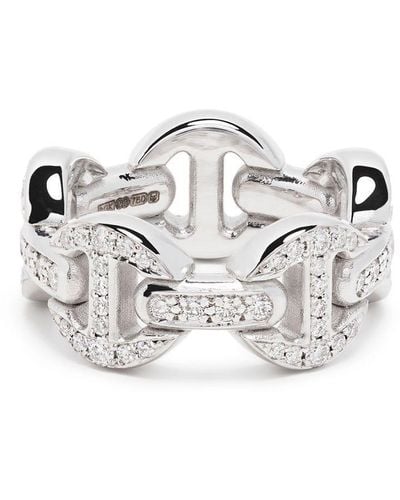 Hoorsenbuhs 18kt White Gold Diamond Chain Ring