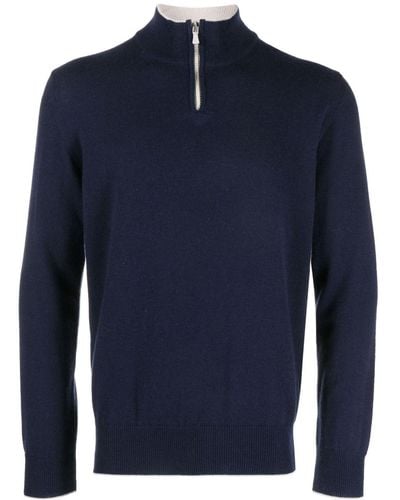 Eleventy Zipped Cashmere Sweater - Blue
