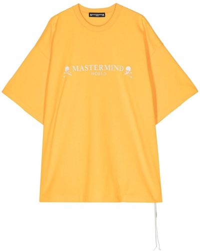 MASTERMIND WORLD Logo-print Cotton T-shirt - Yellow