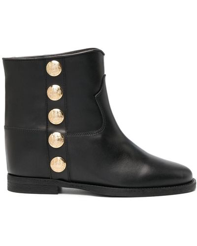 Via Roma 15 3194 Ankle Leather Boots - Black