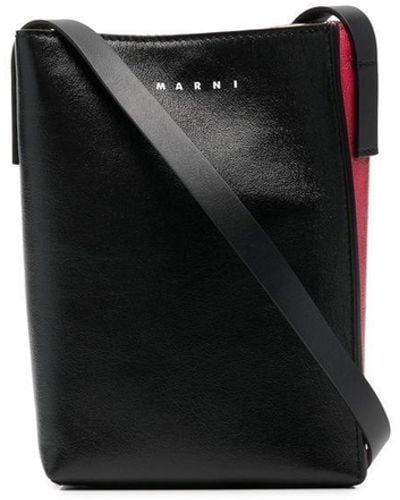 Marni Logo-print Single-strap Shoulder Bag - Black