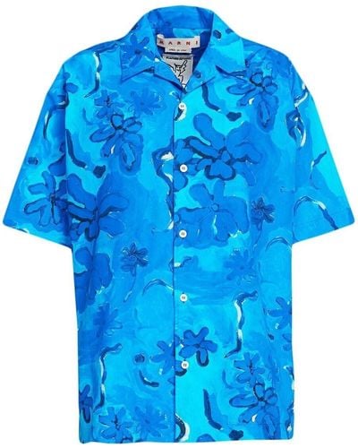 Marni Camisa con motivo floral - Azul