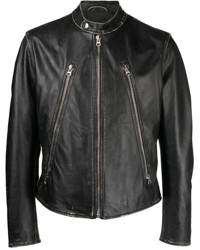 MM6 by Maison Martin Margiela Sports Leather Jacket - Black