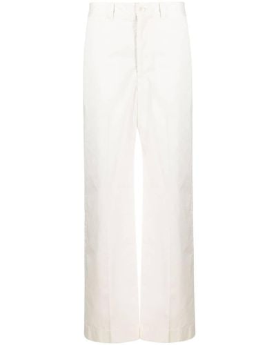 Lemaire Pantalones rectos de talle alto - Blanco