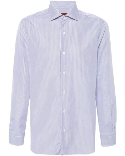 Barba Napoli Long-sleeved Cotton Shirt - Purple