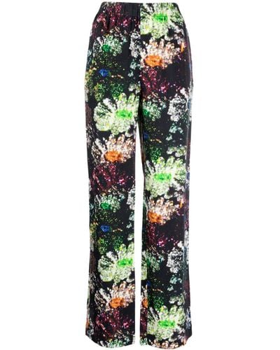 Stine Goya Pantalones Fatou con motivo floral - Verde