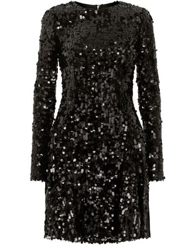 Dolce & Gabbana Sequin-embellished Long-sleeve Minidress - Black