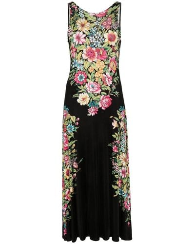 Etro Floral Sleeveless Maxi Dress - Black