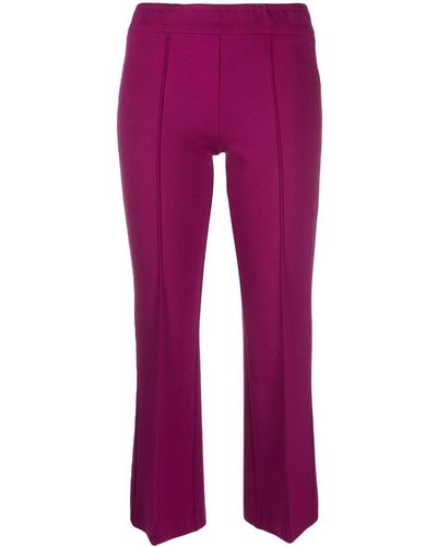 Blanca Vita Mid-rise Cropped Trousers - Purple