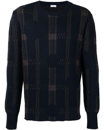 Caruso Checked Intarsia-knit Sweater - Blue