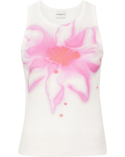 Claudie Pierlot Floral-print Cotton Top - Pink