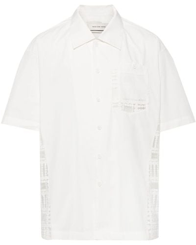 Feng Chen Wang Embroidered Panelled Shirt - White