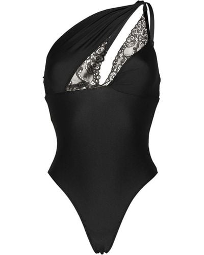 Coperni Lace-trim Swimsuit - Black