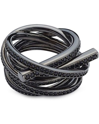 Ferragamo Crystal-embellished Wraparound Ring - Black