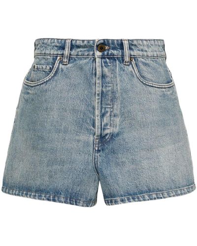 Miu Miu Hoch sitzende Jeans-Shorts - Blau
