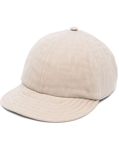 Fendi Ff-motif Cotton Baseball Cap - Natural