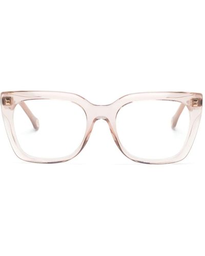 Carolina Herrera Translucent oversize-frame glasses - Neutro