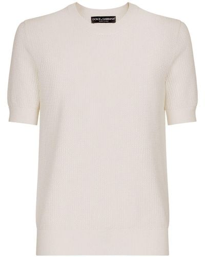 Dolce & Gabbana Short-sleeve Knitted T-shirt - White
