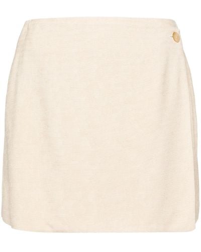 Claudie Pierlot Wrap-design Textured Miniskirt - Natural