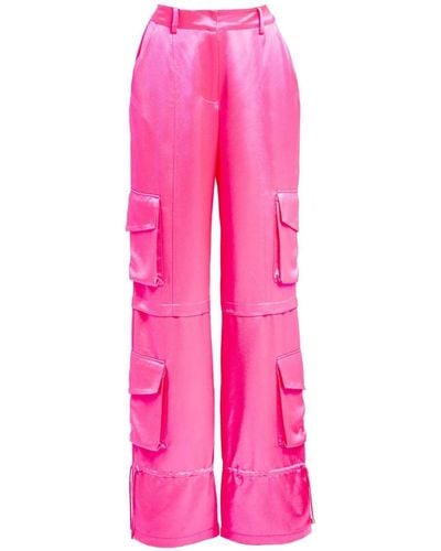 retroféte Mar Satin Cargo Trousers - Pink