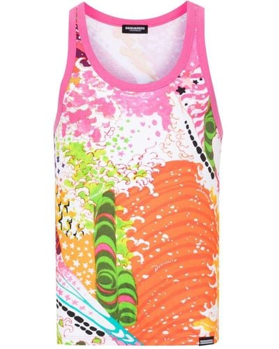 DSquared² Graphic-print Tank Top - Pink