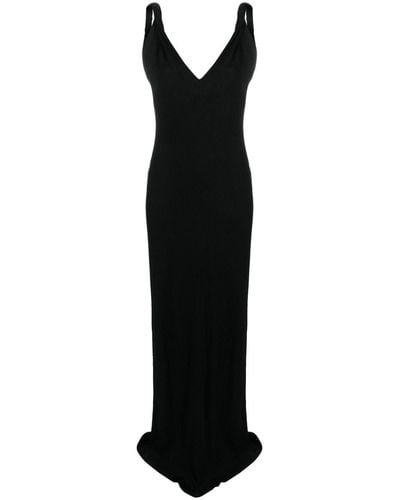 Givenchy V-neck Embellished Gown - Black