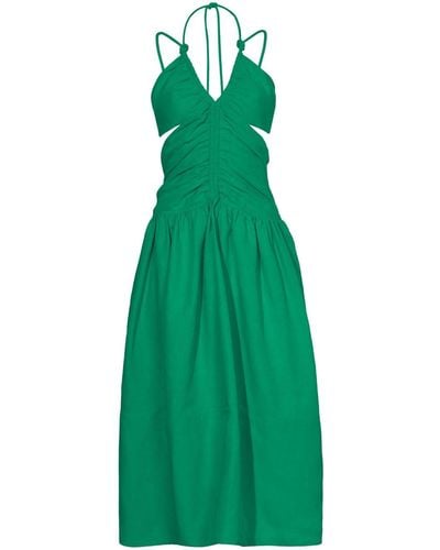 Proenza Schouler Vestido midi fruncido - Verde