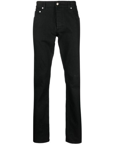 Alexander McQueen Pantalones rectos con cinco bolsillos - Negro