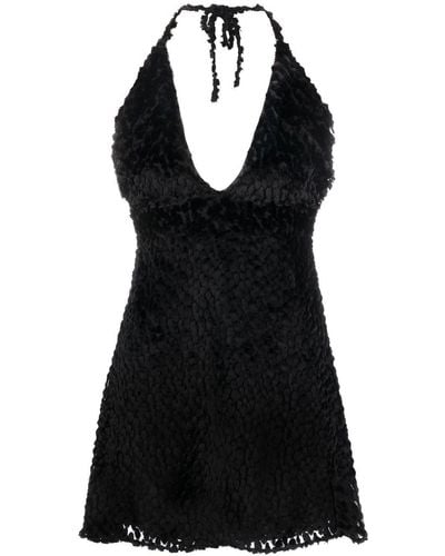 Saint Laurent Mini-jurk Met Halternek - Zwart