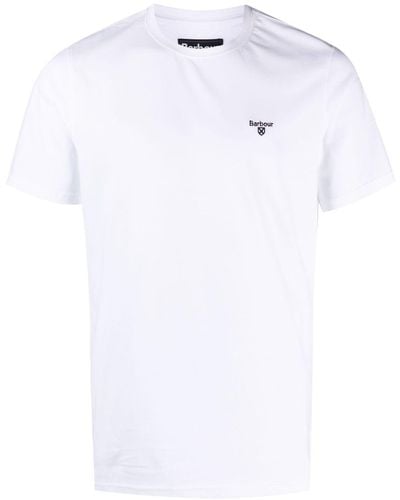 Barbour T-shirt con ricamo - Bianco