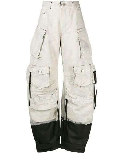 The Attico Fern Painted Wide-leg Jeans - White