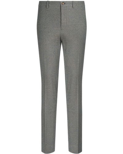 Etro Houndstooth-jacquard Chino Trousers - Grey