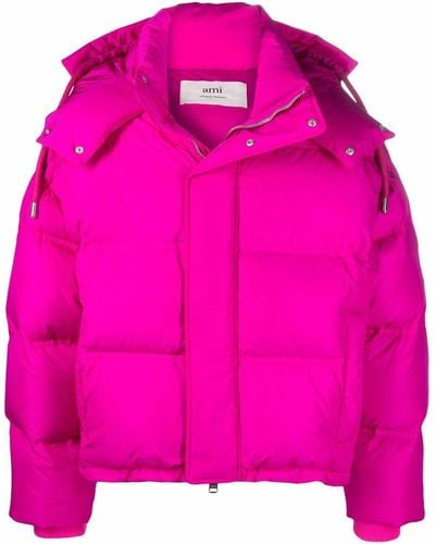 Ami Paris Ami De Coeur Puffer Jacket - Pink