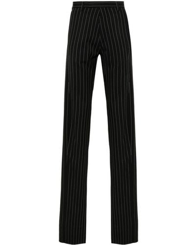 Martine Rose Pantalon de costume droit à fines rayures - Noir