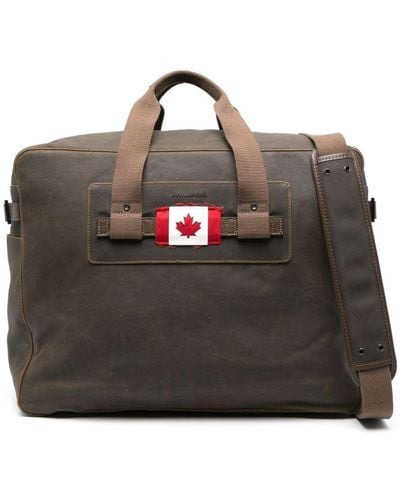 DSquared² Canadian Flag Appliqué Holdall Bag - Black