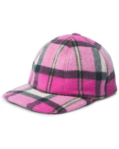 MSGM Plaid Baseball Cap - Pink