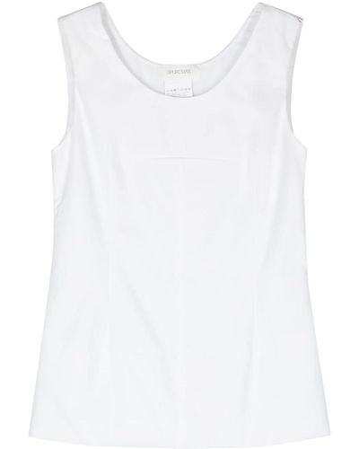 Sportmax Padded-panels sleeveless blouse - Blanc