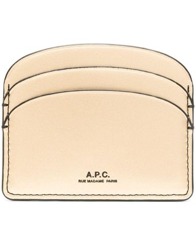 A.P.C. Demi-lune Leather Cardholder - Natural