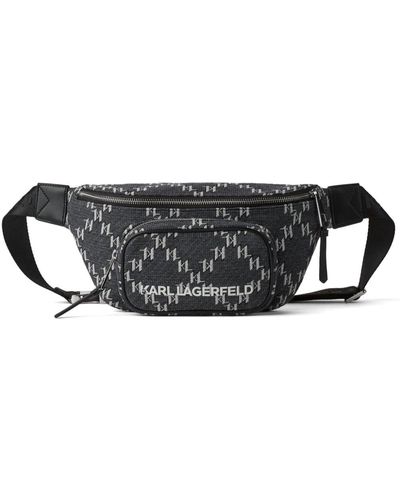 Karl Lagerfeld K/monogram Zip Belt Bag - Grey