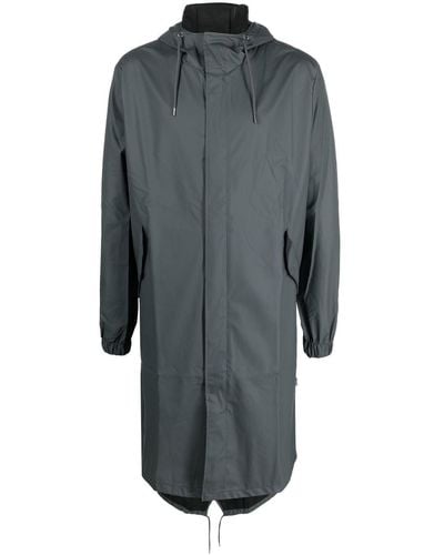 Rains Drawstring Hooded Raincoat - Gray