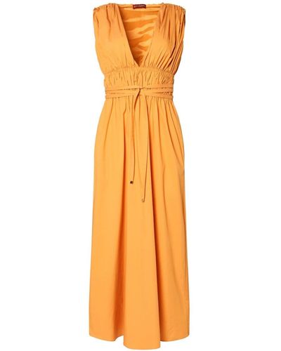 Altuzarra Fiona シャーリング ドレス - オレンジ
