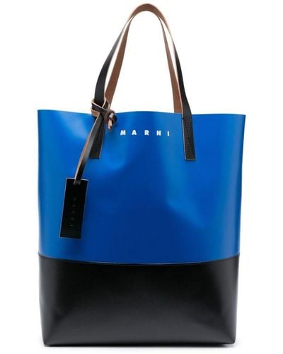 Marni Tribeca Leren Shopper - Blauw